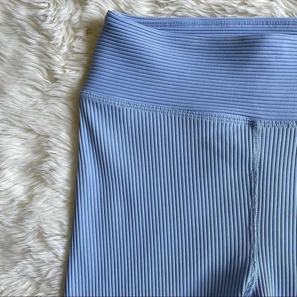 Year of Ours Shorts Biker Ribbed Athletic Activewear Baby Blue M